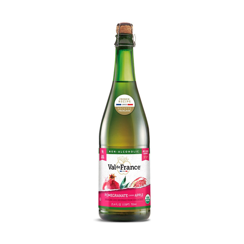 Val de France Organic Sparkling Apple Pomegranate Juice, 25.4 fl oz (750 ml)