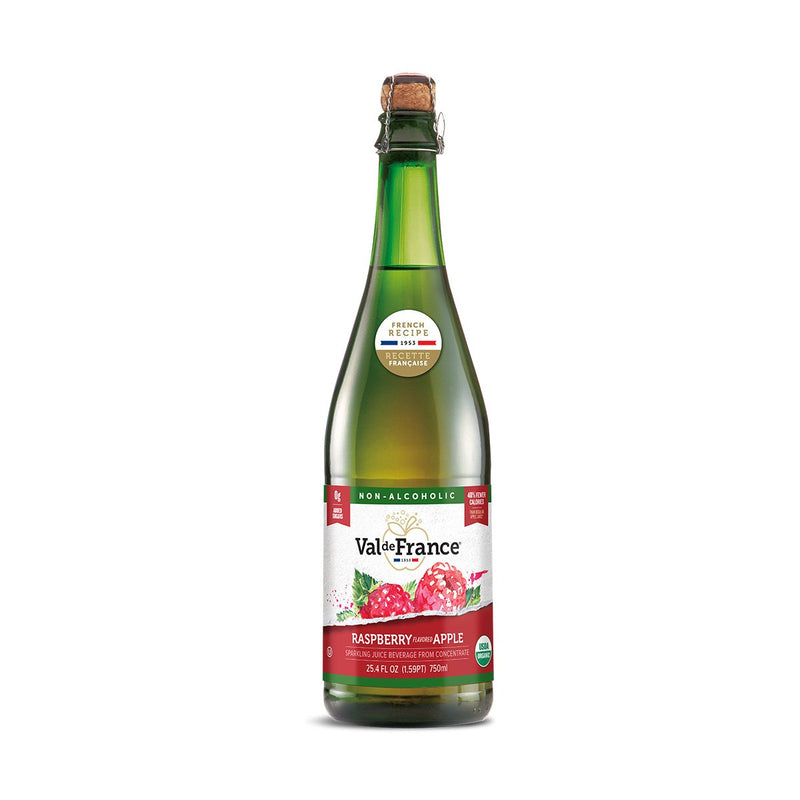 Val de France Organic Sparkling Apple Raspberry Juice, 25.4 fl oz (750 ml)