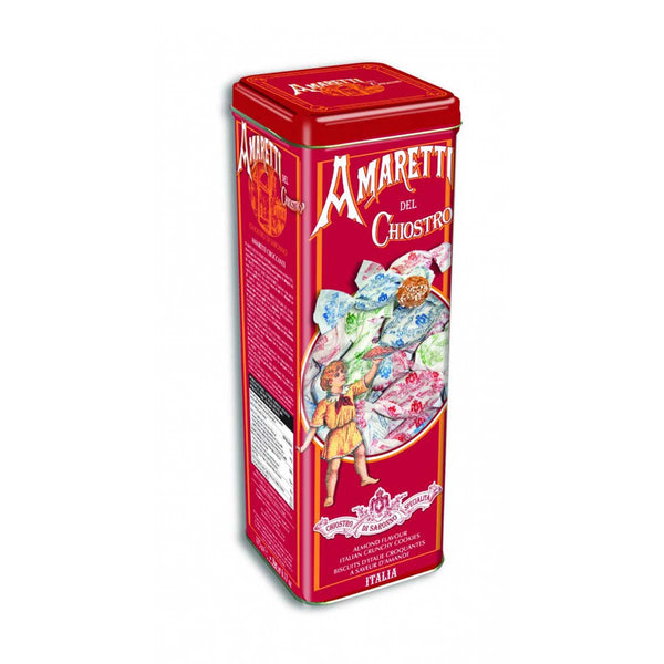 Italian Crunchy Amaretti Cookies in Red Tower Tin by Chiostro di Saronno, 6.2 oz (175 g)