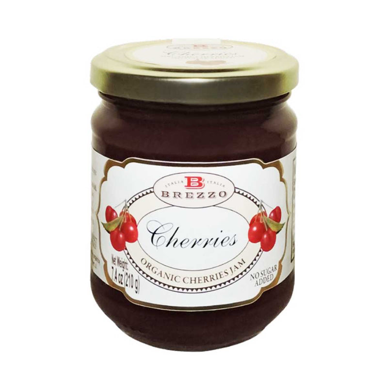 Organic Cherry Jam, No Sugar Added by Brezzo, 7.4 oz (210 g)