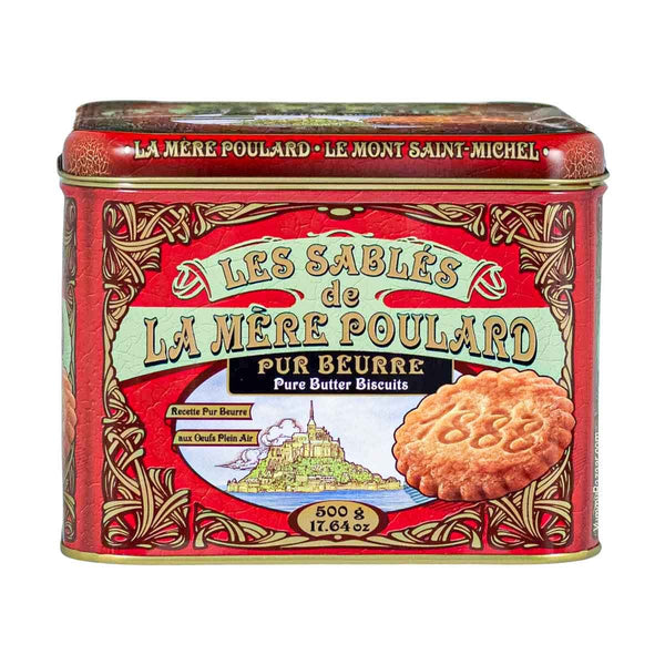 La Mere Poulard French Butter Sable Cookies in Luxury Tin, 1.1 lb (500 g)