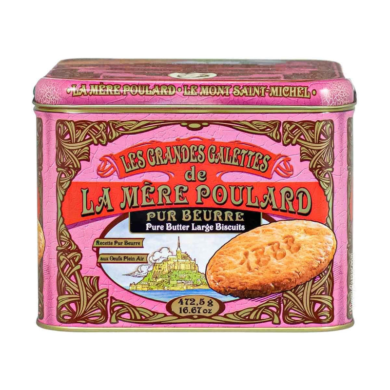 La Mere Poulard Large Galettes French Butter Cookies, 1 lb (473 g)