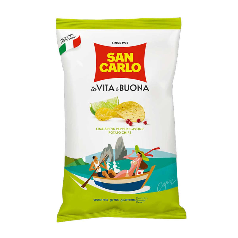 Italian Lime & Pink Pepper Potato Chips by San Carlo, 5.3 oz (150 g)