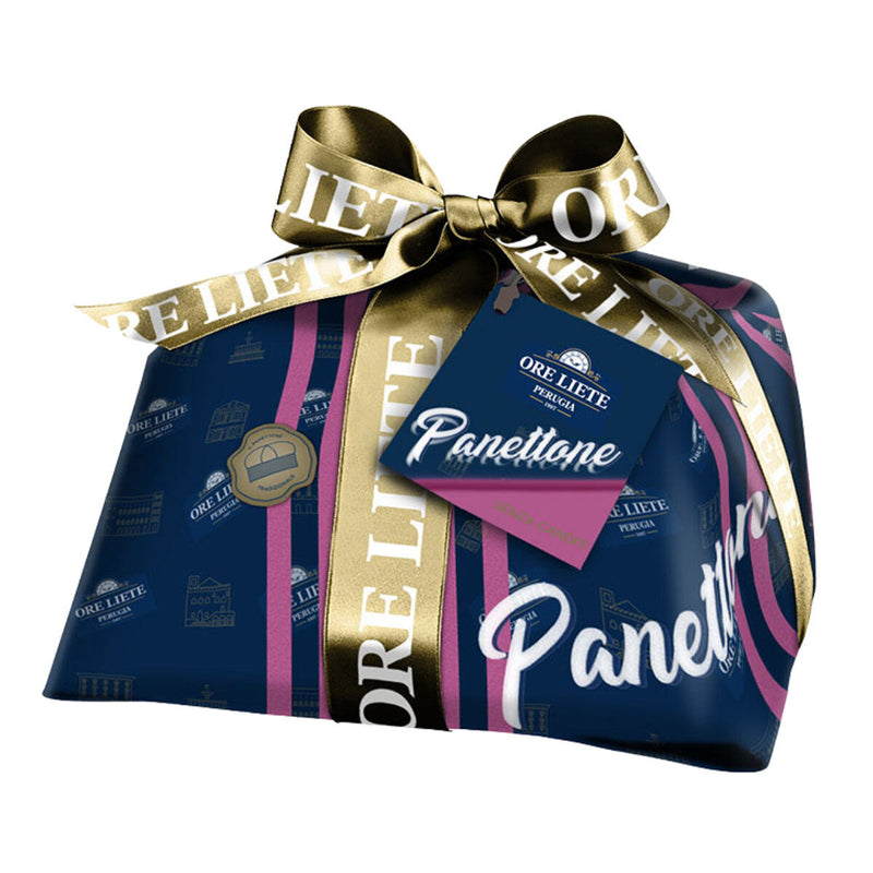 Italian Panettone Without Candied Fruit and Frosted with Almonds by Ore Liete, 2.2 lb (1 kg)
