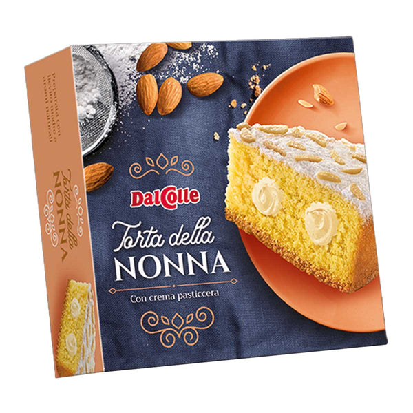 Italian "Nonna" Cake Filled with Custard Cream and Almond Topping by Dal Colle, 10.5 oz (300 g)
