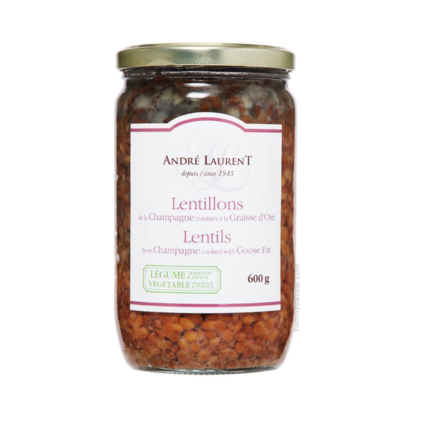 Andre Laurent Lentils from Champagne Cooked with Goose Fat, 21 oz (600 g)