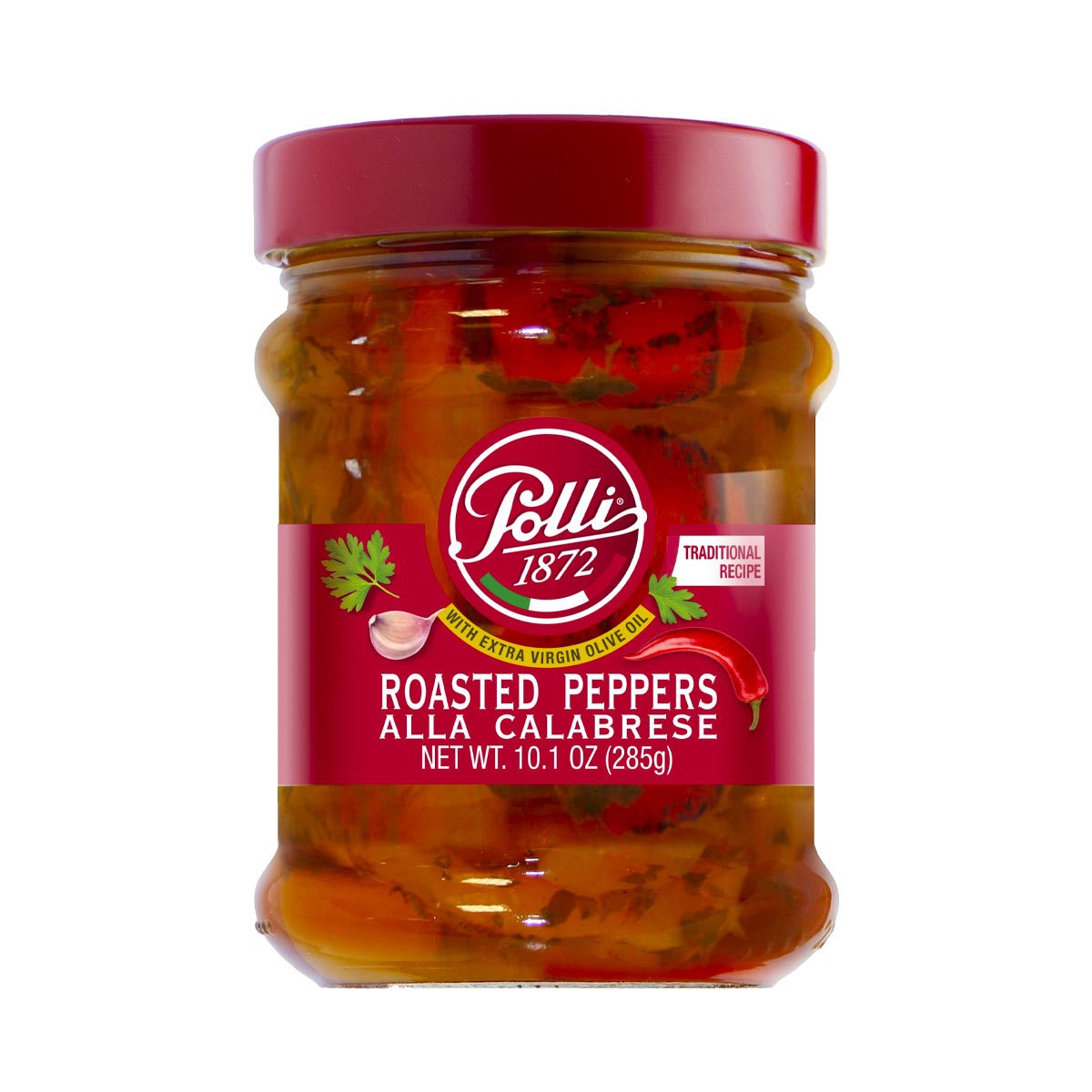 Polli Roasted Peppers Calabrese Style, 10.1 oz