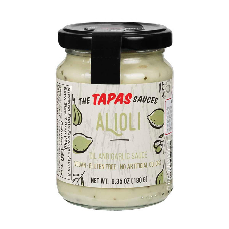 Spanish Oil and Garlic Sauce Alioli, Vegan by The Tapas Sauces, 6.4 oz (180 g)