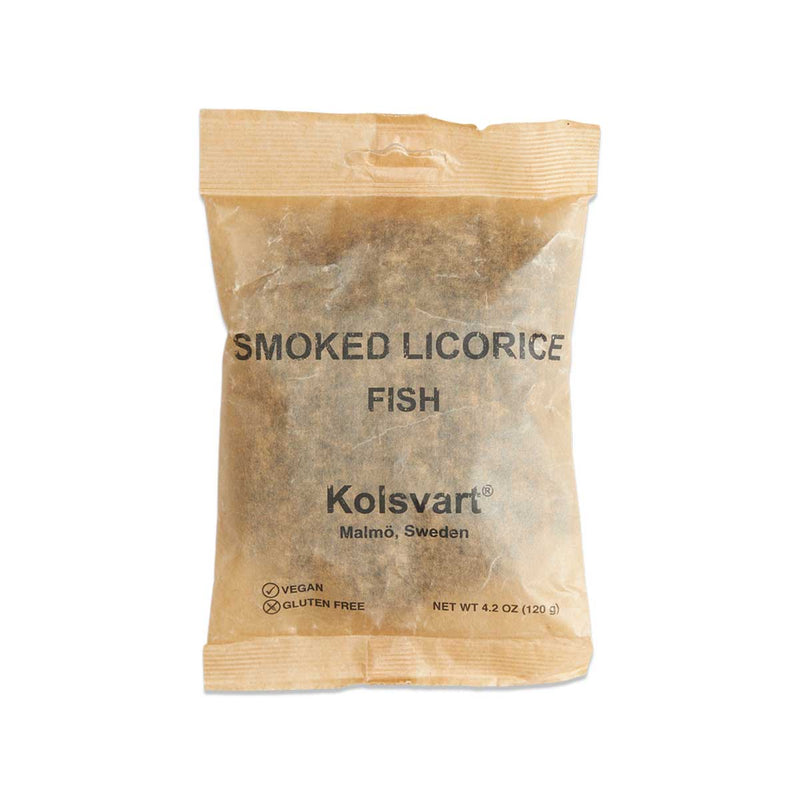 Kolsvart Smoked Licorice Candy Fish, Vegan, 4.2 oz (120 g)