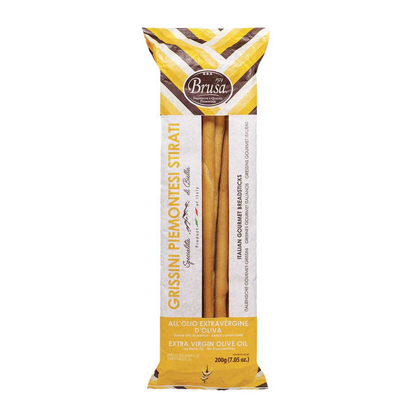 Giant Italian Classic Grissini Breadsticks with Extra Virgin Olive Oil by Brusa, 7.05 oz (200 g)