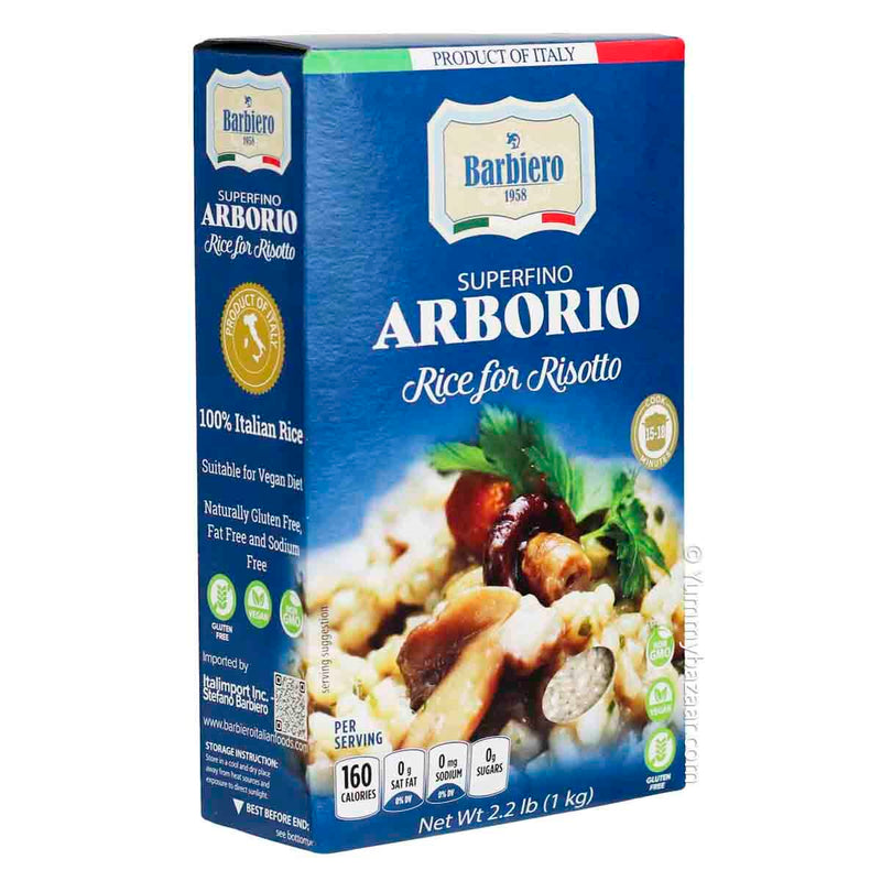 Italian Superfine Arborio Risotto Rice by Barbiero, 2.2 lb (1 kg)