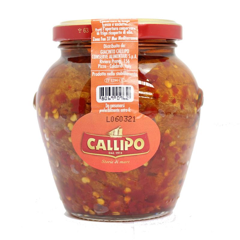 Callipo Anchovy Fillets with Crushed Calabrian Chili, 10.9 oz (310 g)