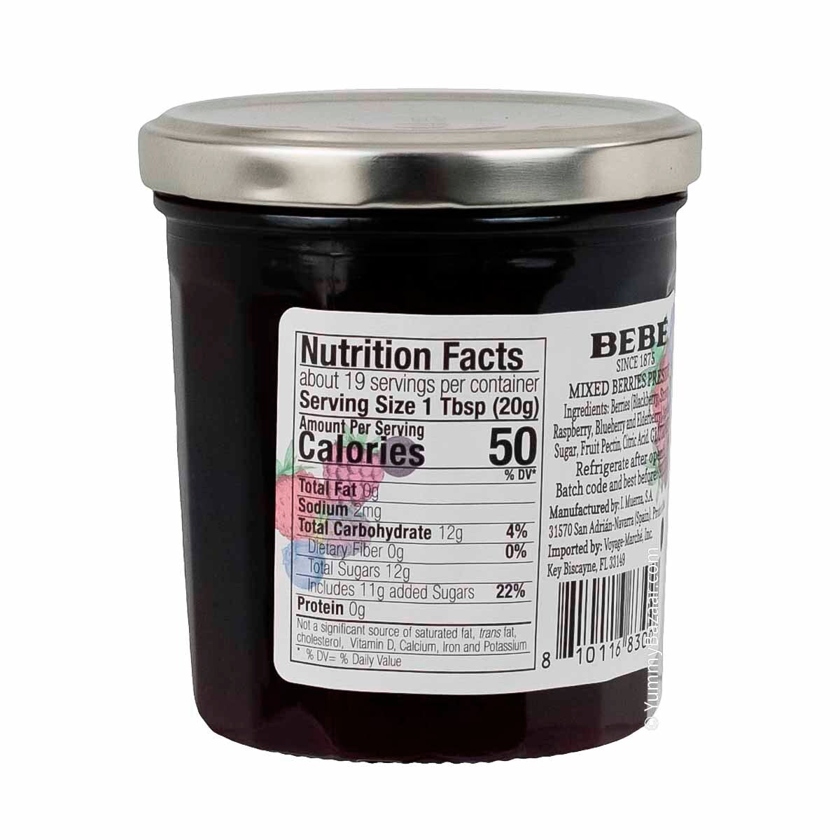 Spanish Mixed Berry Preserve by Bebe, 13 oz (370 g)