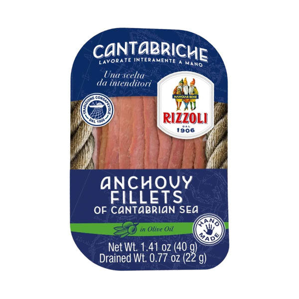 Anchovy Fillets of Cantabrian Sea in Olive Oil by Rizzoli, 1.4 oz (40 g)