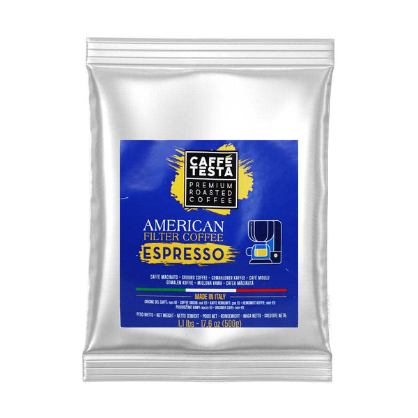 Premium Roasted Espresso Ground Coffee by Caffe Testa, 1.1 lb (500 g)