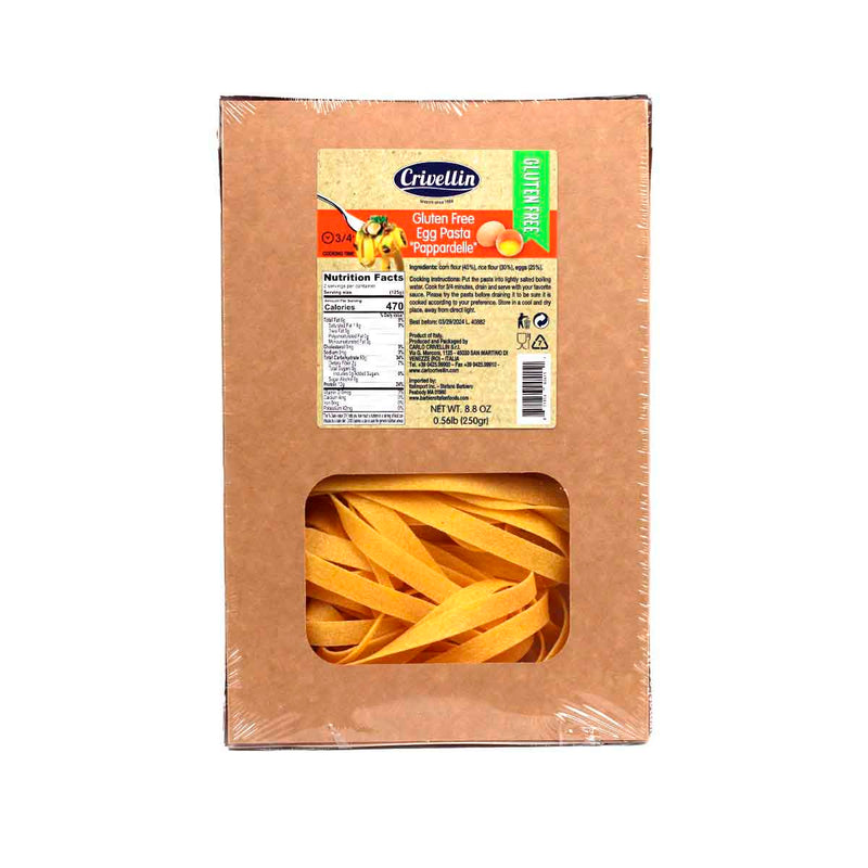 Pappardelle Egg Pasta, Gluten Free by Crivellin, 8.8 oz (250 g)