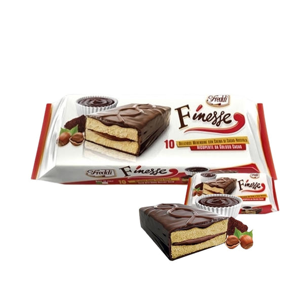 Italian Cocoa Coated Snack Cakes with Cocoa Hazelnut Cream by Freddi, 13.8 oz (390 g)