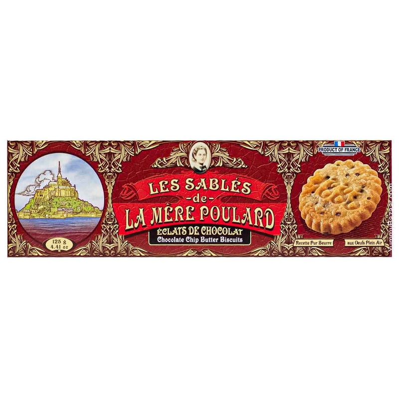 La Mere Poulard French Chocolate Chip Sable Cookies, 4.4 oz (125 g)