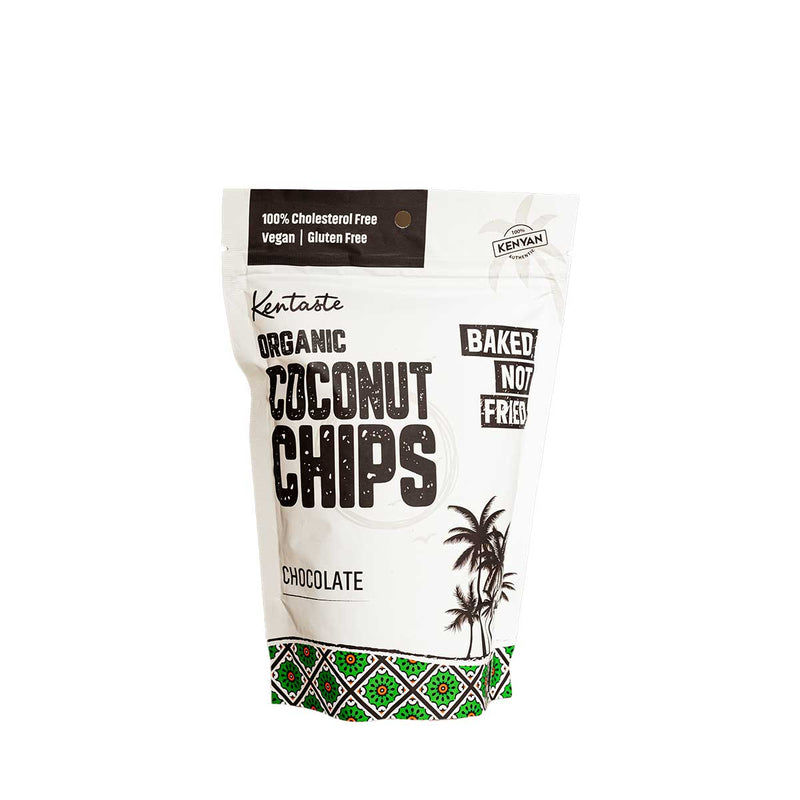 Organic & Vegan Chocolate Coconut Chips by Kentaste, 1.4 oz (40 g)