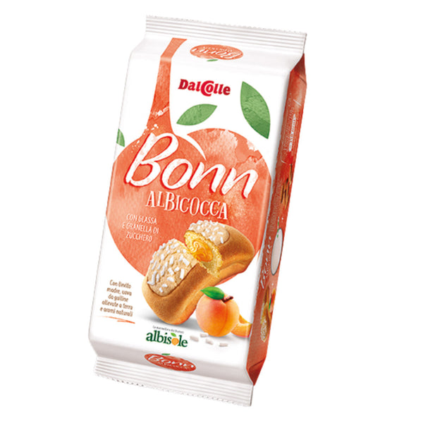 Bonn Italian Snack Cakes with Apricot Jam Filling by Dal Colle, 7.4 oz (210 g)