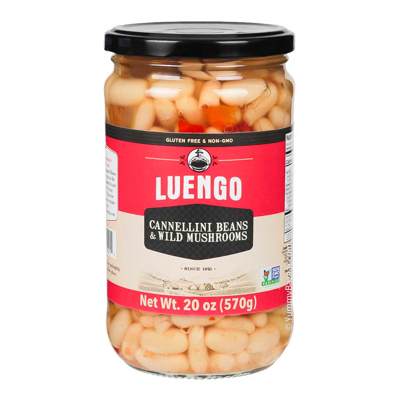 Cannellini Beans and Wild Mushrooms, Non-GMO by Luengo, 20 oz (570 g)