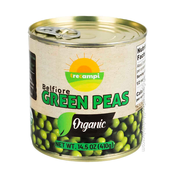 Organic Green Peas, No Added Sugar by Belfiore, 14.5 oz (410 g)