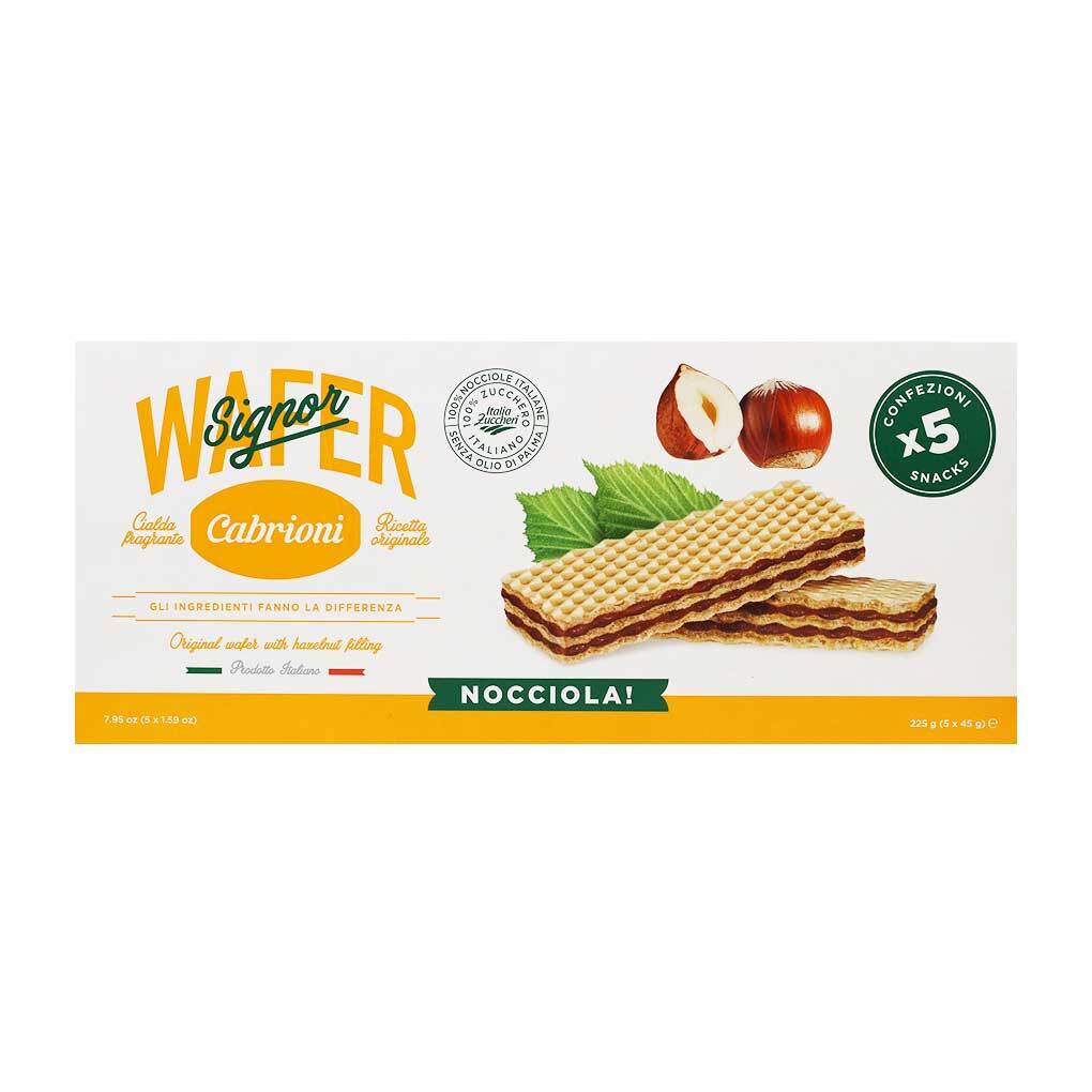 Italian Hazelnut Signor Wafer 5-pack, No Palm Oil by Cabrioni, 7.95 oz