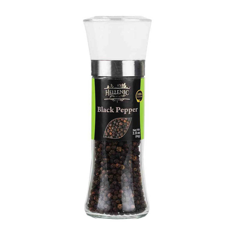 Black Pepper Grinder by Hellenic Treasures, 12 x 2.8 oz (80 g)