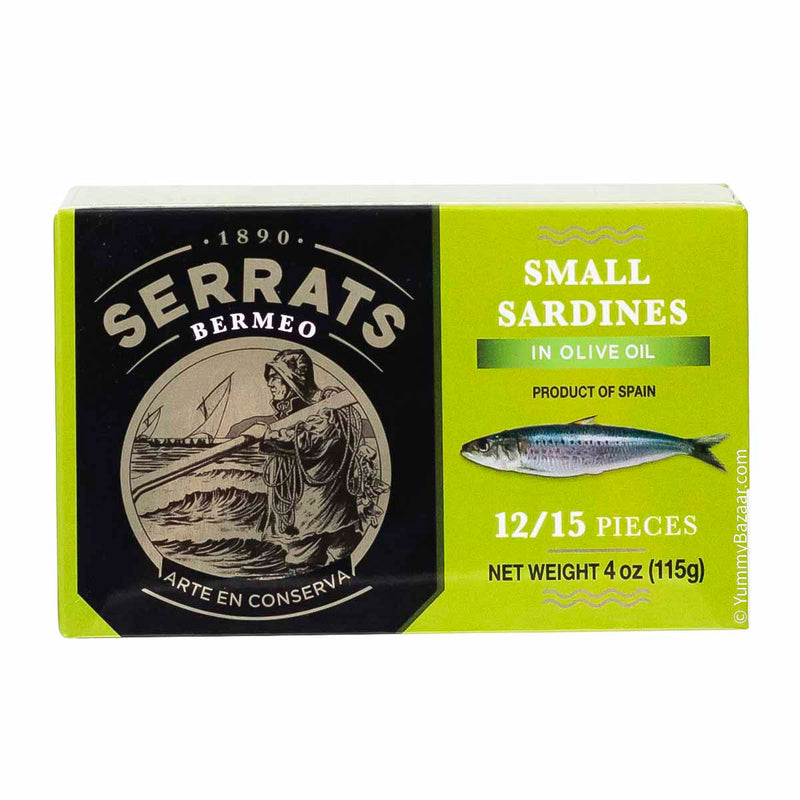 Spanish Baby Sardines in Olive Oil by Serrats, 4 oz (115 g)