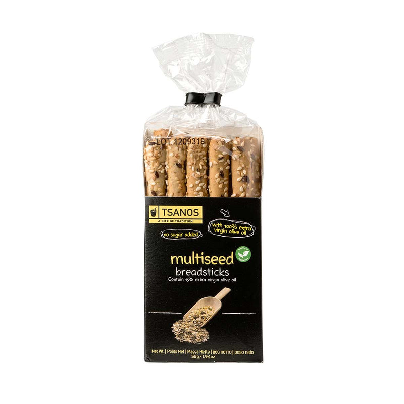 Multiseed Breadsticks, No Sugar Added & Vegan by Tsanos, 4.2 oz (120 g)