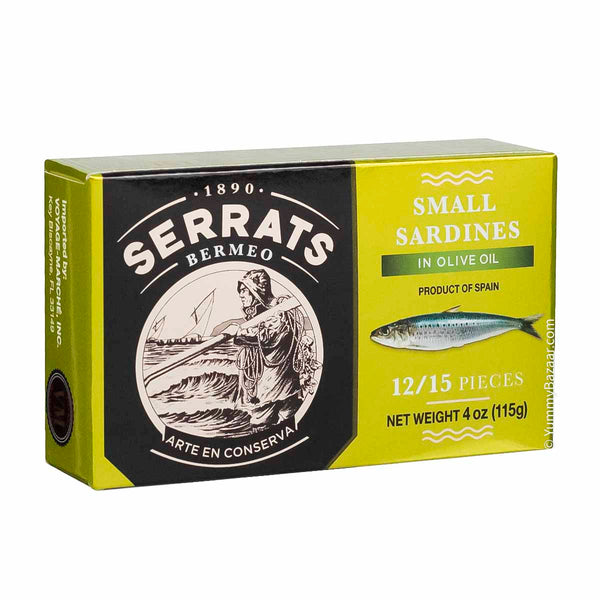 Small Sardines in Olive Oil by Serrats, 4 oz (115 g)