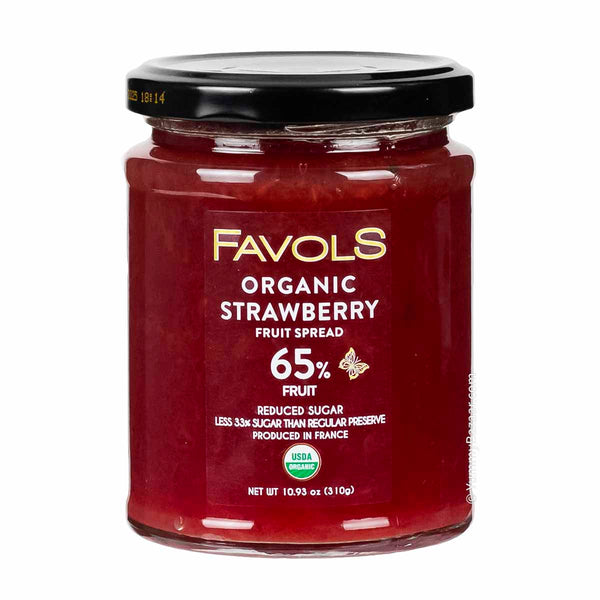 Organic Strawberry Spread, Reduced Sugar by Favols, 10.9 oz (310 g)