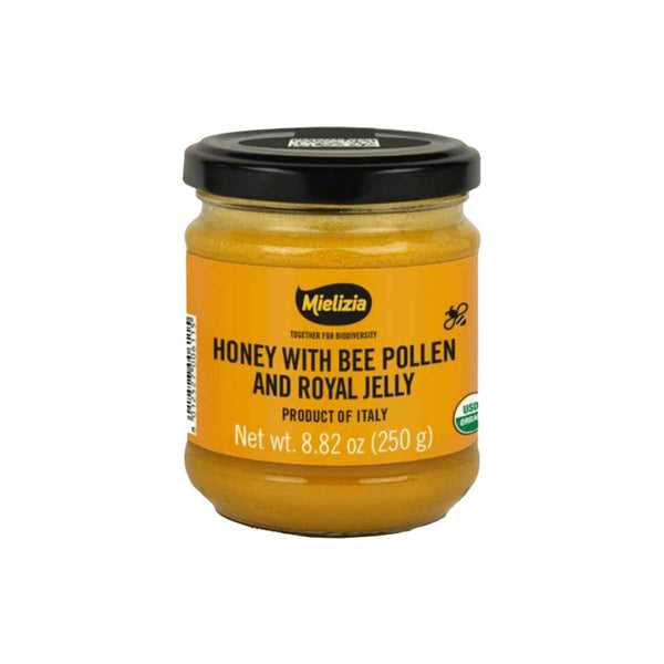 Italian Organic Honey, Bee Pollen & Royal Jelly Mix by Mielizia, 8.8 oz (250 g)
