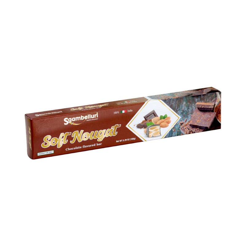 Italian Chocolate Flavored Tender Nougat by Sgambelluri, 5.29 oz (150 g)