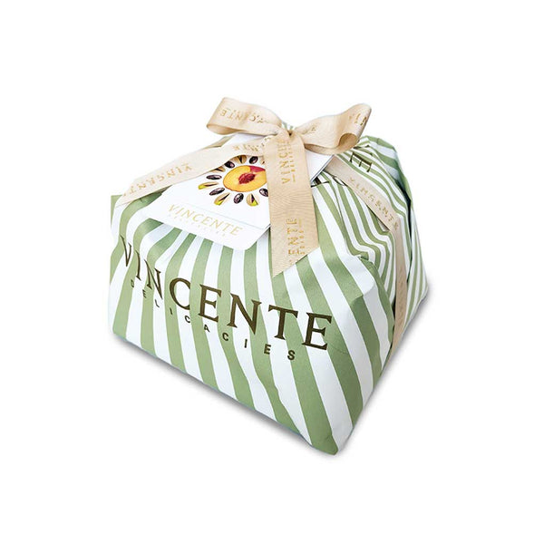 Italian Panettone with Pistachio, Candied Peaches & Dark Chocolate Chips by Vincente, 1.65 lb (750 g)