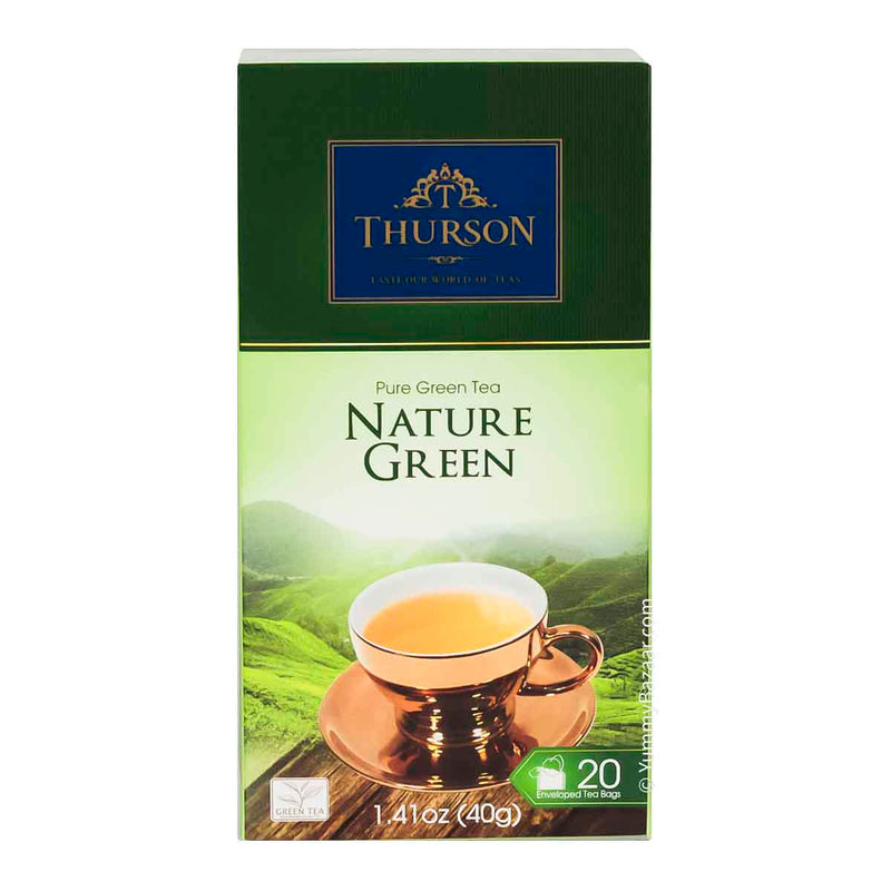 Pure Green Tea, 20 Bags by Thurson, 1.4 oz (40 g)