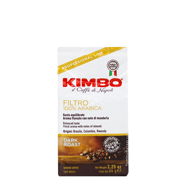 Kimbo Filtro 100% Arabica Dark Roast Ground Coffee, 2.3 oz (64 g)