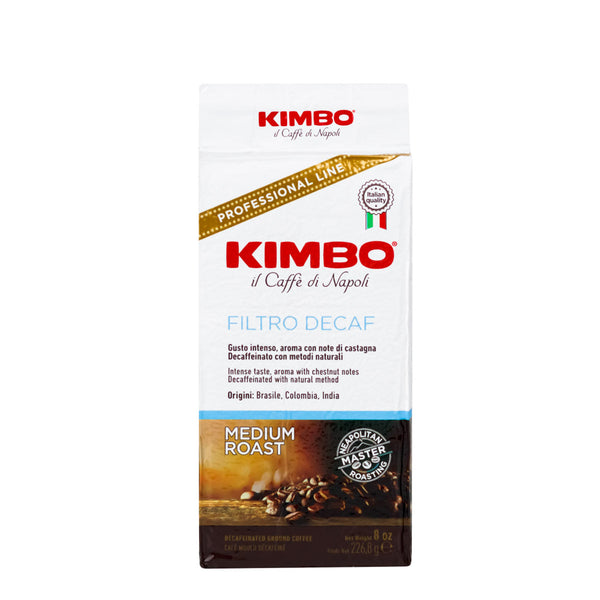 Kimbo Filtro Decaffeinated Medium Roast Ground Coffee, 8 oz (227 g)