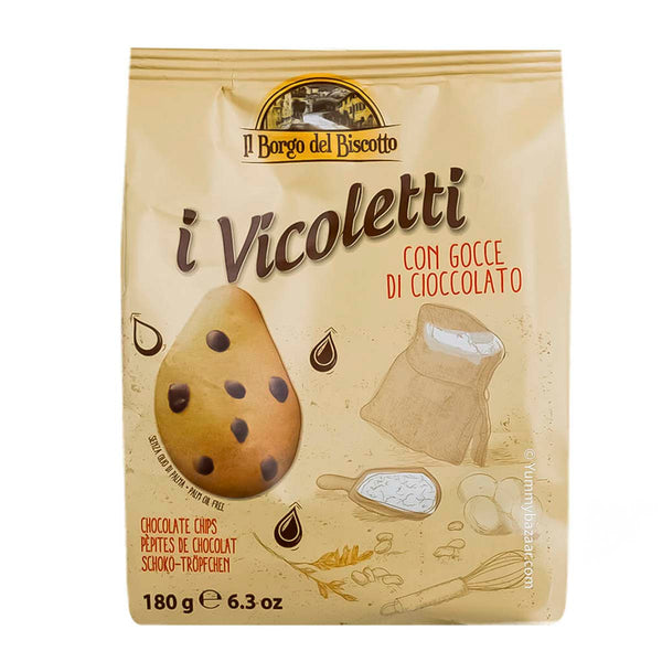 Italian Biscuits with Chocolate Chips by Borgo Del Biscotto, 6.3 oz (180 g)